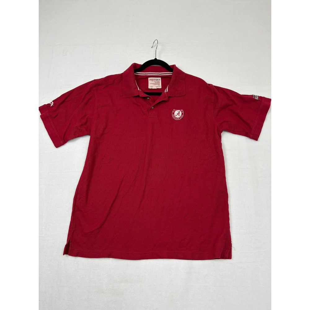 Pressbox Alabama Crimson Tide Polo Shirt Mens Large Red Short Sleeve NCAA N1